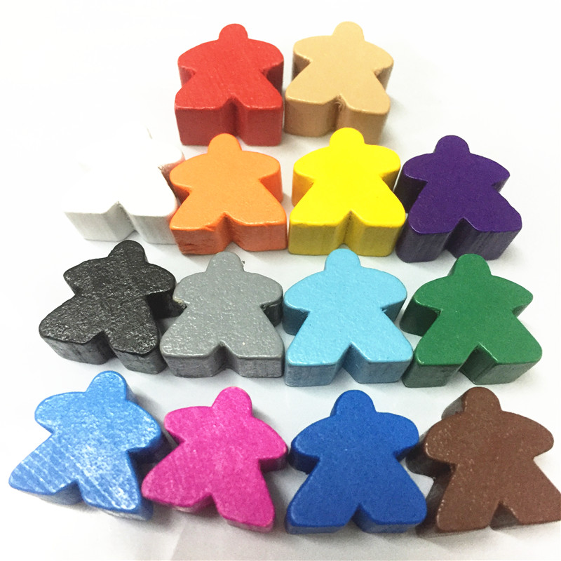 나무 휴머노이드 Meeples 폰 체스 조각 14 색, - Board Game Catan 리뷰 및 가격